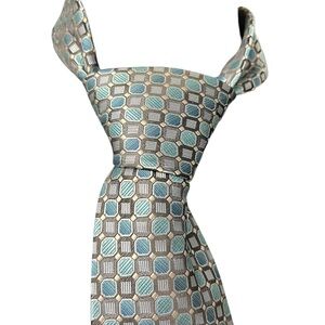 Stafford Essentials Blue Geometric Tie Men’s Classic Necktie 4” Wide